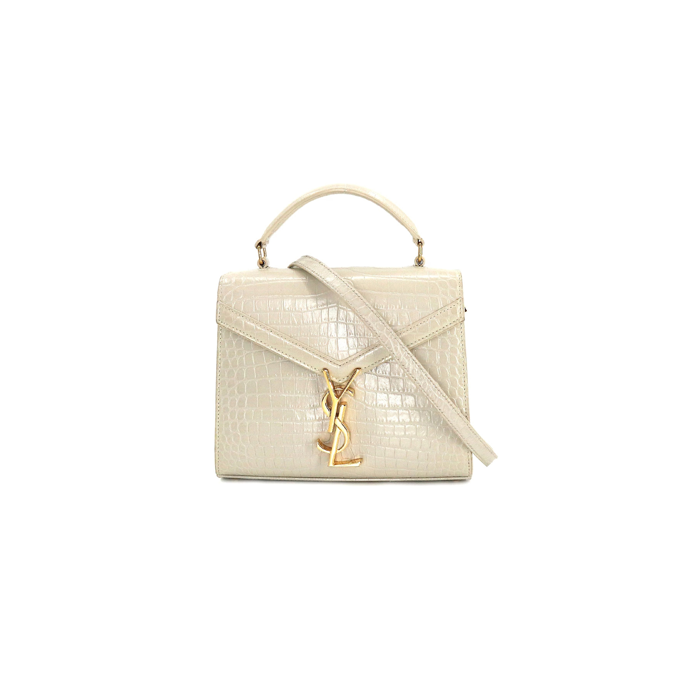 Y*L cassandra mini top handle bag in crocodile-embossed shiny leather 602716623930 (20*16*7.5cm)